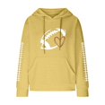 thumbnail image 4 of Yellow Hoodies for Women's Rugby Print Fashionable Hooded Sweatshirt Fall Tops for Women 2025, 4 of 4