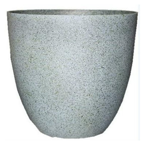 (EPR15-105 Large Egg Shaped Planter - Modern Indoor & Outdoor Decorative Flower Pot/Box (15 Inch, Granite Flower), Gray
