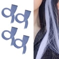 thumbnail image 1 of 4 Uds Pelucas teñidas Yinane de cabello humano liso con orejas colgantes Azul claro, 1 of 8
