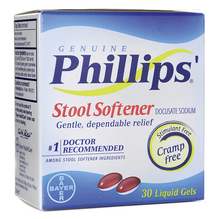 Phillips' Stool Softener Docusate Sodium 30 Lgels (Best Stool Softener For Hemorrhoids)