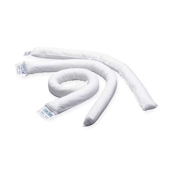 Oil-Dri Sorbent Sock, 12 gal, 3 in x 48 in, Oil, White, 12 PK L90898