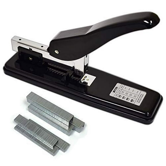 Better Office Products Heavy Duty Stapler, 100 Sheet Capacity, with 2,000 Staples, Black