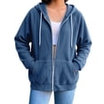 thumbnail image 4 of Zip Up Hoodie Women Long Sleeve Light Jackets for Women Fall and Winter Casual Hooded Sweatshirts, 4 of 6
