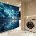 thumbnail image 3 of Ocean Shower Curtain Night Sky Clouds Stars Dark Blue Nautical Starry Reflect Shower Curtains Set for Bathroom with Hooks-72"W x 72"L (Pack of 1), 3 of 6
