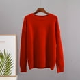 thumbnail image 4 of FAIWAD Women's Knit Ribbed Sweater Round Neck Drop Shoulder Casual Loose Pullover Sweater, 4 of 5