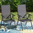 thumbnail image 4 of SUMMIT LIVING Outdoor Folding Chairs with 7-Level Adjustable High Back for Camping Garden Beach, Set of 2, Black, 4 of 8