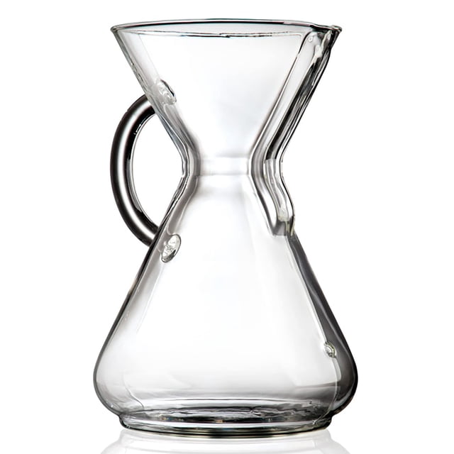 Cafetera de vidrio verteble Chemex - Serie mango de vidrio - 10 tazas - Empaque exclusivo