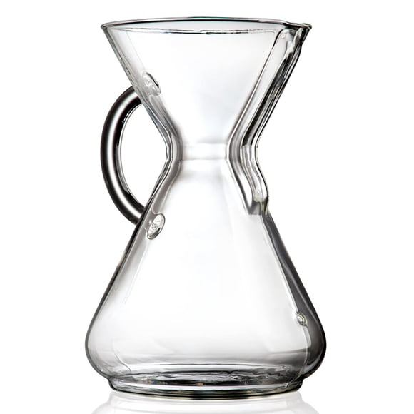 Cafetera de vidrio verteble Chemex - Serie mango de vidrio - 10 tazas - Empaque exclusivo