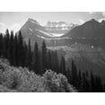 thumbnail image 2 of Adams, Ansel 32x26 Black Ornate Wood Framed with Double Matting Museum Art Print Titled - Trees, Bushes and Mountains, Glacier National Park, Montana - National Parks and Monuments, 1941, 2 of 4