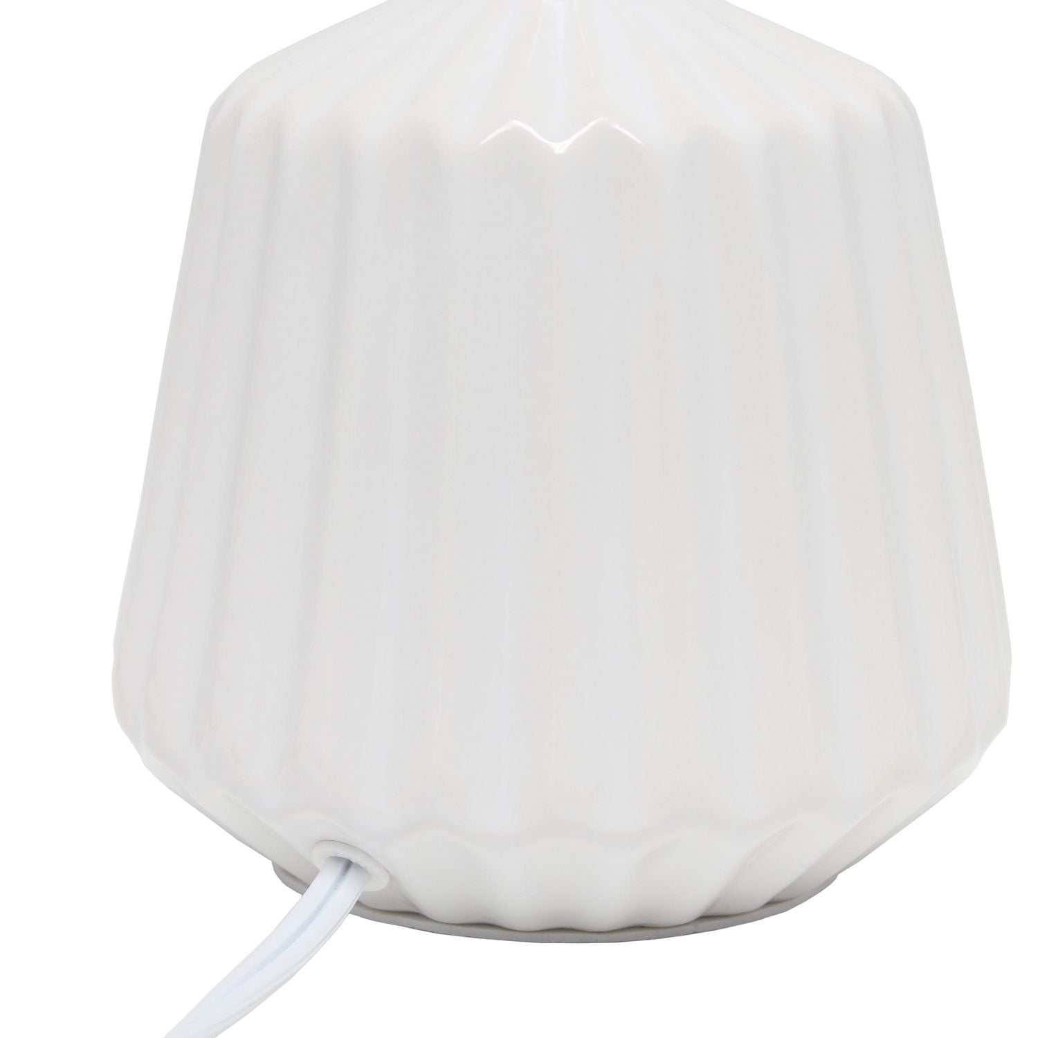 Simple Designs Petite Off White Pleated Base Table Lamp