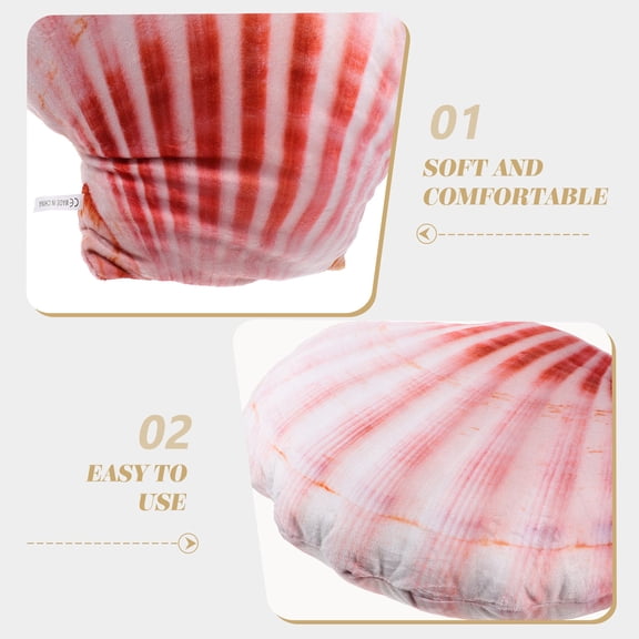 TABLZONE Pink Shell Shaped Plush Throw Pillow Decorative Couch Pillow Soft Cozy Home Decor