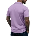 thumbnail image 4 of ASDFVBKG Henley Shirts for Men Slim Fit Short Sleeve Casual Solid Performance Fashion Workout T-Shirts Purple L, 4 of 5