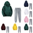 thumbnail image 5 of Womens Two Piece Outfits Fall Sets Sweatsuits,Unisex 2 Pc Sweatsuit Set for Women and Men Long Sleeve Plain Solid Color Sweatshirts Pullover Drawstring Jogger Sweatpants, 5 of 5