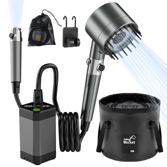 Bomba de ducha portátil Deeteck de 6000 mAh a prueba de agua USB
