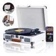 thumbnail image 1 of Tocadiscos Vintage Portafolio Bocinas Portátil Con Bluetooth blanco, 1 of 5
