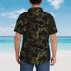 thumbnail image 4 of Fotbe Gold Gloss Outline Floral Camisa Hawaiana para Hombre Unisex – Camisa Casual de Verano con Botones de Manga Corta de Algodón y Lino,Large, 4 of 7