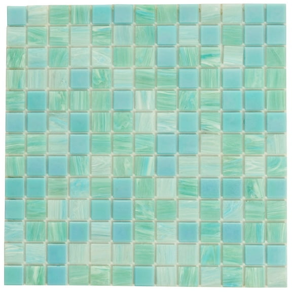 Apollo Tile Mingles 12 in. x 12 in. Glossy Baby Blue Glass Mosaic Wall and Floor Tile (20 sq. ft./case) (20-pack)