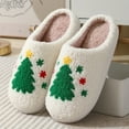 thumbnail image 5 of Fesfesfes Women’S Dress Shoes Christmas Warm Slippers Christmas Tree Cotton Slippers Indoor Soft Soles Non-slip Indoor Floor Mute Cotton Slippers 10-10.5(44-45), 5 of 8