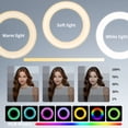thumbnail image 2 of ZOMEI 12" RGB Ring Light, Dimmable LED with 63" Tripod & Phone Holder for Live Stream, TikTok, Zoom and Vlog, 2 of 10