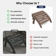 thumbnail image 6 of KINGYES Folding Adirondack Ottoman Set of 2, HDPE Outdoor Foot Rest, Plastic Adirondack Footstool for Adirondack Chairs, Coffee, 6 of 8