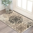thumbnail image 7 of Superior Modern Floral Scroll Pet and Kid-Friendly Indoor Runner Rug, 3'x5', Beige, 7 of 7