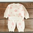 thumbnail image 4 of Kogui Toddler Girl Fall Outfits Fall Winter Baby Girl Clothes Long Sleeve Bow Floral Print Sweatshirt Pants Toddler Outfit 12 15 Months (Pink,12-15 Months), 4 of 9