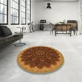 thumbnail image 4 of Ahgly Company Machine Washable Indoor Square Transitional Neon Orange Area Rugs, 6' Square, 4 of 7
