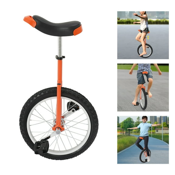 ToppiJoy 18 Inch Orange Wheel Unicycle for Adults & Kids, One Wheel Bike Adjustable Seat, Wheel Cycling Exercise Bicycle for Balance Training, Cycling, Outdoor Sports