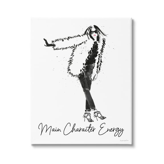 Stupell Industries Glam Main Character Energy Chic Fashion Woman Graphic Art Gallery Wrapped Canvas Print Wall Art, Design by Mercedes Lopez Charro