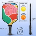 thumbnail image 4 of Pickleball Paddles Set Of 2, Fiberglass Surface, Tropical Jungle Print, 4 Balls & Bag, 4 of 5