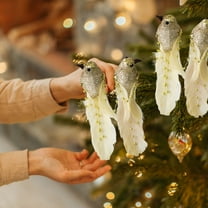 YIMWNYI Christmas Faux Bird Decor 2-Pack, Foam Colorful Simulation Birds, Easy-Clip Tree Branch Decor, Lightweight Durable Props, Indoor/Outdoor Festive Decor, Nature-Themed Holiday Ornaments