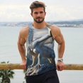 thumbnail image 6 of KLL Mountain White Dragon Print Men's Muscle Gym Workout Stringer Tank Tops Bodybuilding Fitness T-Shirts Tank Tops Men-4X-Large, 6 of 7