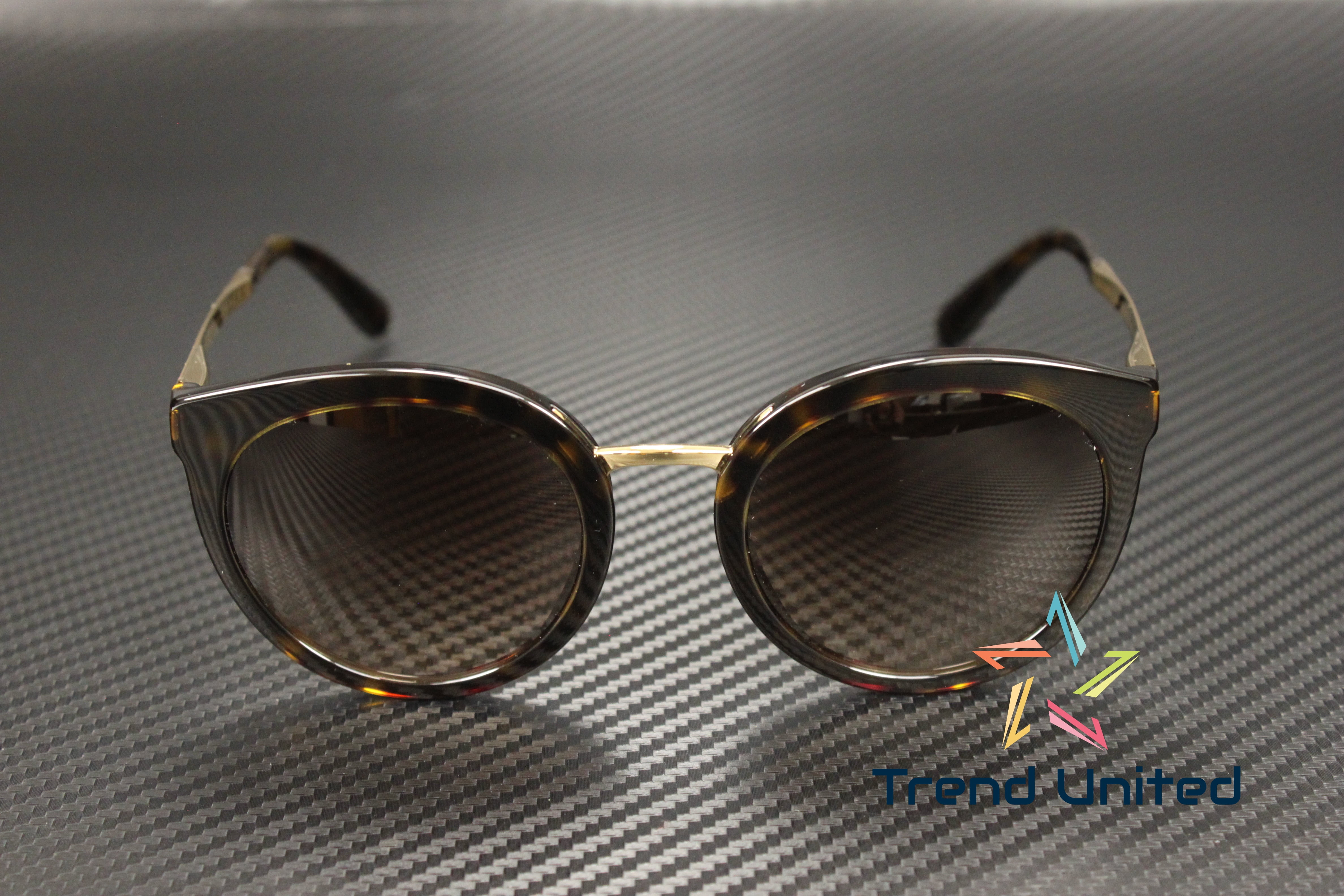 Dolce & Gabbana Women's Gradient DG4268-502/13-52 Brown Round Sunglasses