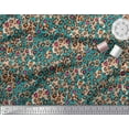 thumbnail image 2 of Soimoi Green Cotton Voile Fabric Leopard Animal Skin Decor Fabric Printed Yard 42 Inch Wide, 2 of 3