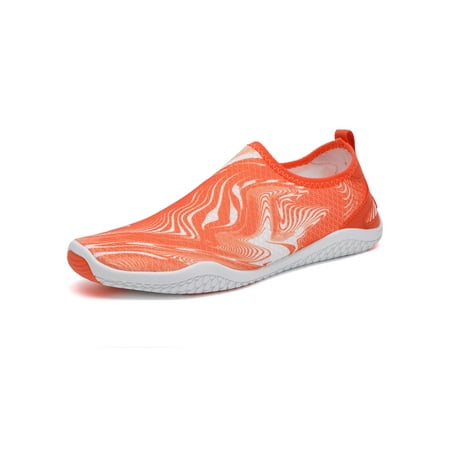 

Lacyhop Girls Boys Water Shoes Slip On Barefoot Fitness Workout Beach Shoe Outdoor Breathable Flats Comfort Quick Dry Aqua Socks Orange 8.5