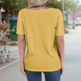 thumbnail image 2 of V Neck Short Sleeve Tops Yellow 4XL, 2 of 2