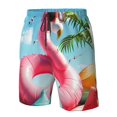 thumbnail image 4 of Logiee Tropical Flamingo Pool Float Print Mens Swim Trunks Quick Dry Board Shorts,Breathable Hawaii Beach Shorts Swimwear Bathing Suits-, 4 of 6