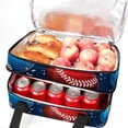 thumbnail image 5 of Baseball Double Layered Insulated Lunch Bag with Two Compartments | Large Capacity Lunch Bags for Men Women | Handheld Refrigerated Lunch Bag 7.1x11.4x16.1 inches, 5 of 6