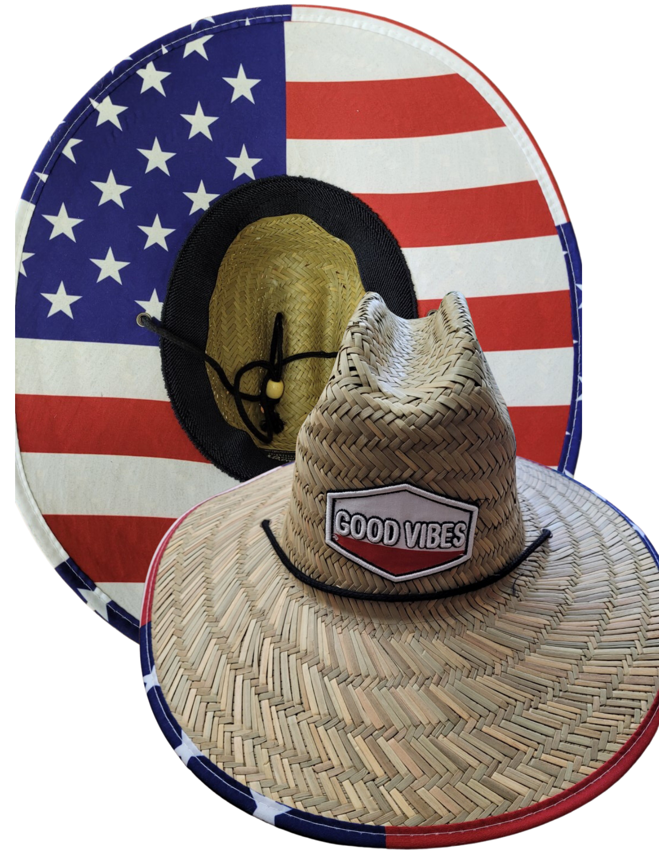 Straw Lifeguard Hat "Good Vibes" Patched Hat Proud To Be An