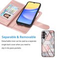 thumbnail image 4 of Galaxy A15 5G 6.5" Case, Samsung A15 5G Wallet Magnetic Detachable with 9 Card Holder for Women Men, Luxury Leather Wristlet Strap Carrying Folio Flip Cover for Samsung Galaxy A15 5G, Marble, 4 of 5