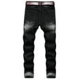 thumbnail image 3 of Mens Jeans Streetwear Ripped Straight Leg Slim Fit Denim Pants Fashion Stretch Casual Relaxed Fit Outdoor Denim Pants, 3 of 8