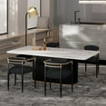 thumbnail image 7 of Modern 5-Piece Faux Marble Dining Table Top with Boucle Chairs in Black Dining Room Set for Kitchen, 7 of 7