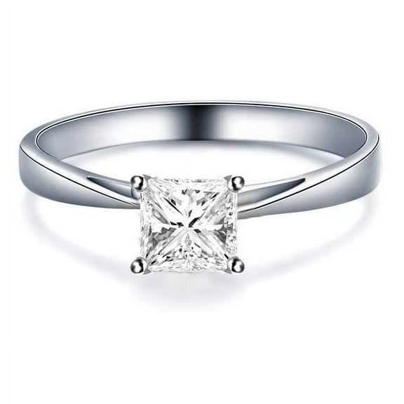 Gleaming Solitaire Diamond ring 0.33 Carat Princess Cut Diamond on 10k Gold