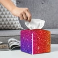 thumbnail image 6 of Lsque Rainbow Glitter Printed Tissue Box Cover Holder, Facial Paper Organizer Dispenser,Square with Bottom Belt, PVC Leather Decorative Organizer, 6 of 8