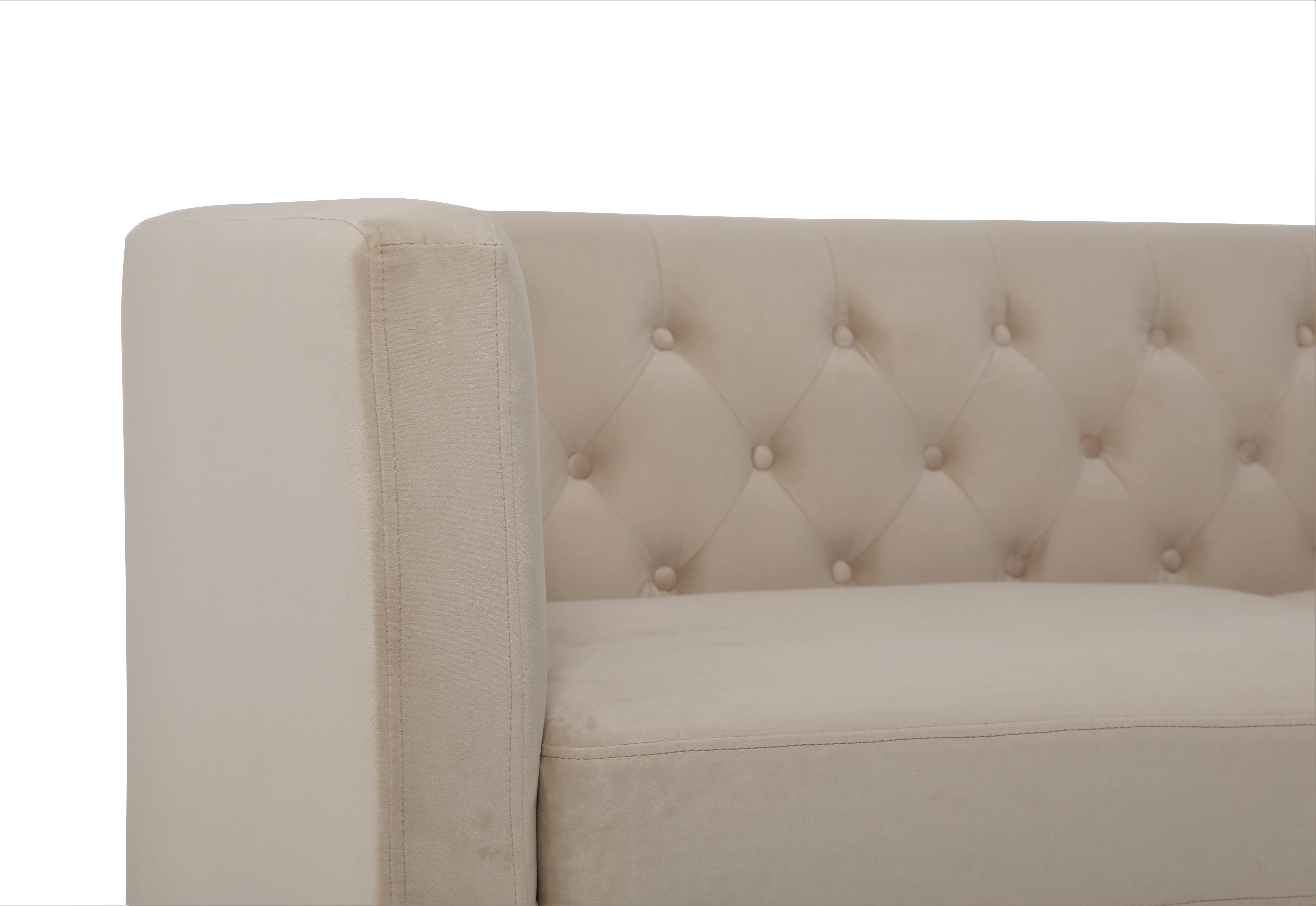 Uspridefurniture Lisette 73.3'' Velvet Square Arm Sofa,Beige
