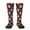 2 Black-2, variant on American Football and Fire Flames print thigh-high socks, crafted for both men and women with a stretchy, high-opaque design perfect for daily wear