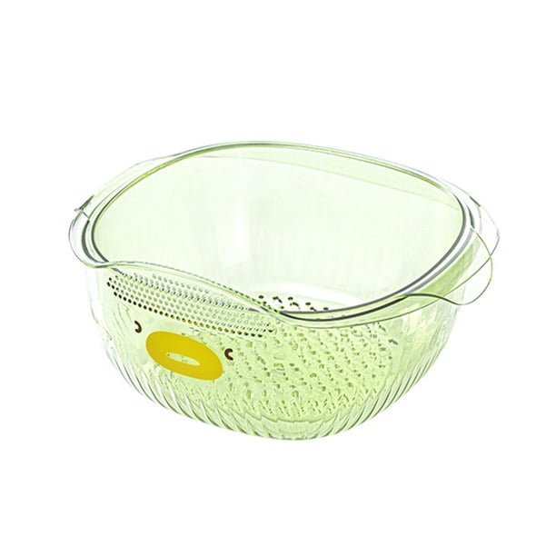 Colador de cocina, cuenco ahorrador de espacio, multifuncional, para lavar verduras y escurrir. verde pequeño