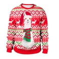 thumbnail image 2 of IROINNID Reduced Crew Neck Pullover Sweatshirts Casual Christmas Clothing Loose Tops Christmas Day Long Sleeve Graphic Print Sweater,Red, 2 of 3