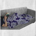 thumbnail image 6 of Navy Blue Soft Flannel Fleece Throw Blanket, Floral Lace Graphic Print Snowflake Themed Pattern Ornate Circle Batik Texture, Cozy Plush for Indoor and Outdoor Use, 60" x 80", Blue White, by Ambesonne, 6 of 6