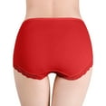 thumbnail image 5 of Midwennn Women Fashion Solid Mid Waist Lace Comfortable Breathable Underwear Womens Bikini Panties Microfiber, 5 of 5